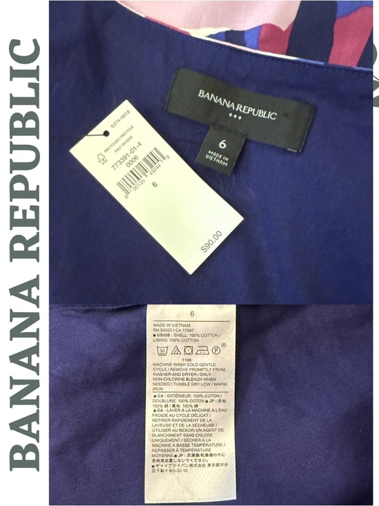 Banana Republic Floral Top Size 6 Pink Blue - Picture 8 of 8